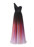 Solvbao Beautiful One Shoulder Gradient Elegant Party Dress, Charming Formal Gowns