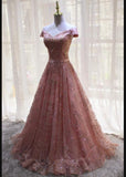 solvbao Beautiful Handmade Off Shoulder Sequins Long Formal Dress, Party Dress