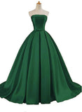 Solvbao Dark Green Off Shoulder Long Formal Gown, Satin Elegant Prom Dress