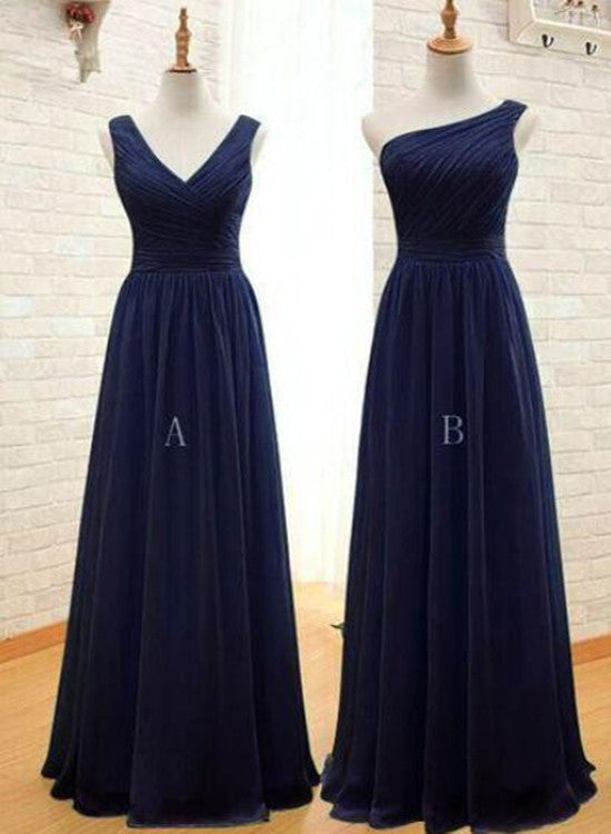 solvbao Pretty Mismatch Navy Blue Bridesmaid Dress, Long Bridesmaid Dress