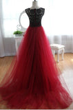 solvbao Black and Wine Red Vintage Lace Formal Wear, Tulle Party Dresses, Prom Dress