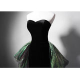 Solvbao Lovely Black Mermaid Velvet Sweetheart Long Party Dress, Black  Prom Dress