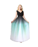 SOLVBAO 2021 New Double Shoulder Strap Colorful Chiffon Evening Dress Banquet Host Small Dress Evening Dress Long