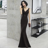 SOLVBAO Banquet Evening Dress Dress Women's  New Spring Elegant Fishtail Long Sleeve Host Dignified Atmosphere Queen Dress