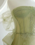 Solvbao Light Green Sweetheart Off Shoulder Party Dress, A-line Green Evening Dress Prom Dress