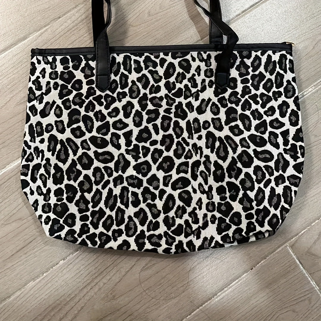 solvbao  Trendy Leopard Zebra Pattern Tote Bag, Large Capacity Shoulder Bag, Perfect Underarm Bag For Commuting