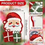 16x24 Inches Microfiber Christmas Bathroom Rug, Non-Slip Back Water Absorbent Santa Claus Bath Rug, Cute Xmas Plush Red Christmas Shower Mat Orange Bath Mat