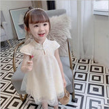 SOLVBAO Summer New Girls Dress Girl's Princess Dress Children's Ethnic Style Cheongsam Dress