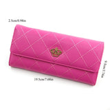 Argyle Embroidery Wallet, Women's Folding Long Money Clip, Clutch Bag Classic Small Card Purse