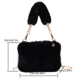 solvbao Cute Plush Handbag For Women, Fashion Chain Crossbody Bag, Autumn And Winter Fluffy Shoulder Bag