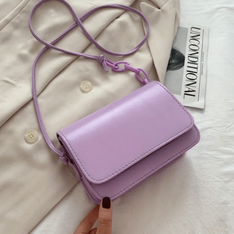 solvbao  Minimalist Solid Color Square Shoulder Bag, All-Match Flap Crossbody Bag, Trendy Purse