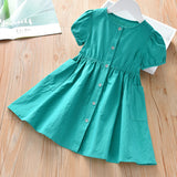 SOLVBAO Girls Dress Stall Supply Summer  New Slip Dress Baby Solid Color Princess Dress Children's Short-Sleeved Dress