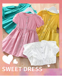 SOLVBAO Girls Dress Stall Supply Summer  New Slip Dress Baby Solid Color Princess Dress Children's Short-Sleeved Dress