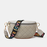 Argyle Quilted Chest Bag, Wide Strap Crossbody Bag, Casual Waist Purse For Sports & Travel