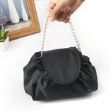 solvbao Portable Drawstring Makeup Bag, Lightweight Versatile Cosmetic Organizer With Bead Strap