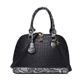 solvbao Crocodile Pattern Handbag, Snakeskin Detail Crossbody Bag, Women's Stylish Satchel Purse