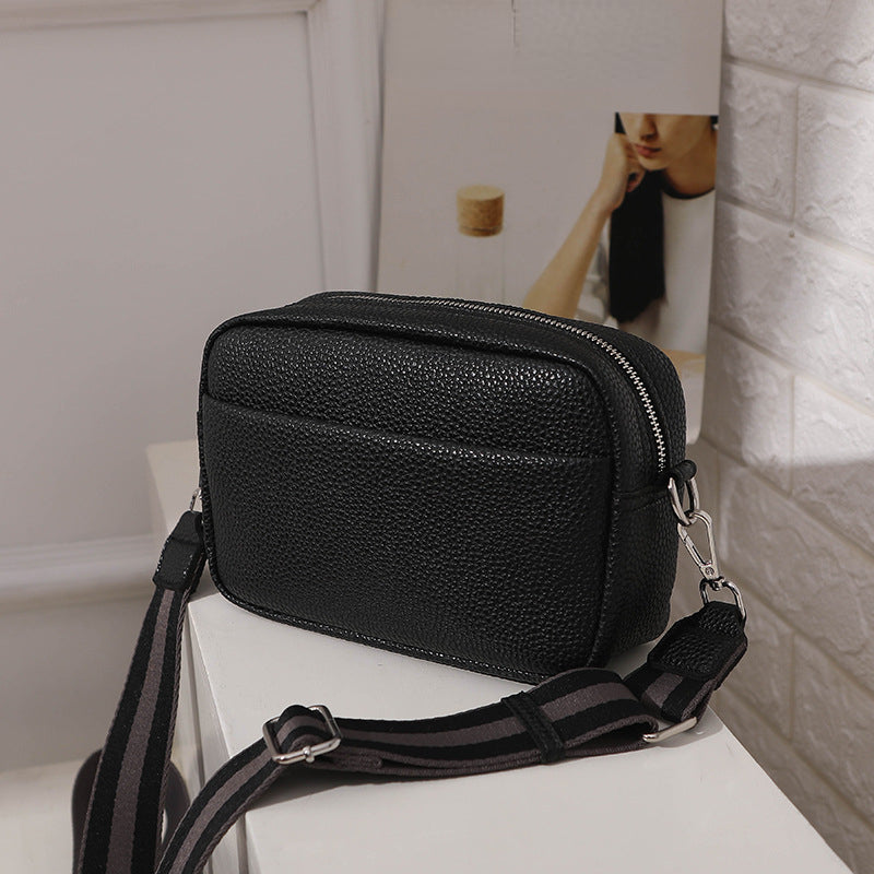 solvbao New Wide Shoulder Strap PU Crossbody Bag Shoulder Bag, Small Square Bag Mobile Phone Bag