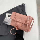 solvbao  Trendy Pleated Embossed Crossbody Bag, PU Leather Square Shoulder Bag, Perfect Underarm Bag For Daily Use