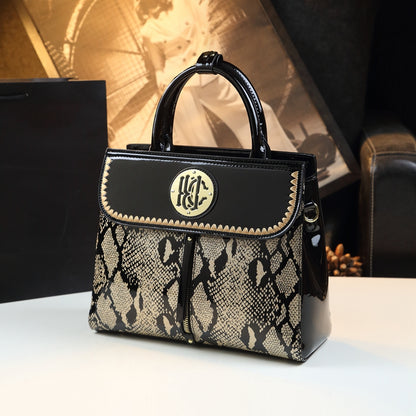 Luxury Snakeskin Satchel Bag, Elegant Crossbody Bag, Women's Fashion Handbag, Shoulder Bag & Purse