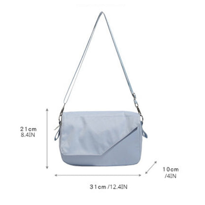 solvbao  Minimalist Blue Shoulder Flap Bag, Canvas All-match Crossbody Bag, Lightweight Casual Handbag & Messenger Bag