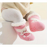 Baby Boy's Cute Winter Baby Cartoon Christmas Socks Thickened Warm Newborn Floor Socks Non-slip Children's Socks 0-2 Years