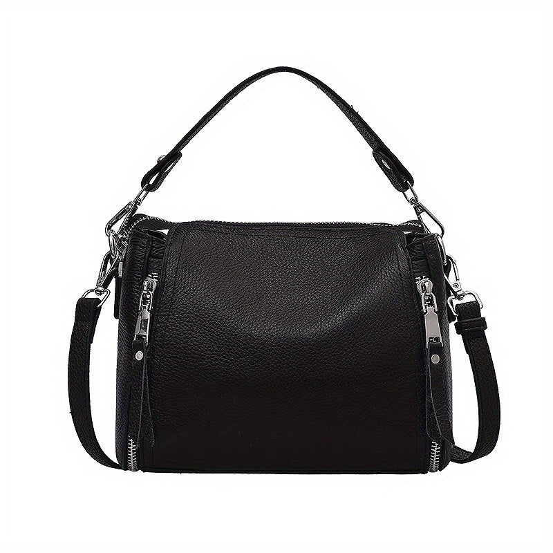 solvbao Trendy Multi-pocket Zipper Crossbody Bag, Simple Solid Color Handbag, Perfect Shoulder Bag For Commuting