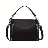 solvbao Trendy Multi-pocket Zipper Crossbody Bag, Simple Solid Color Handbag, Perfect Shoulder Bag For Commuting