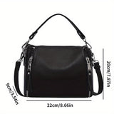 solvbao Trendy Multi-pocket Zipper Crossbody Bag, Simple Solid Color Handbag, Perfect Shoulder Bag For Commuting