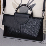 solvbao Elegant Crocodile Pattern Handbag, Luxury Top Handle Clutch Purse, Women's Fashion Crossbody Bag