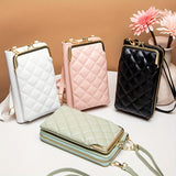 1pcs Quilted Cellphone Bag, Mini Crossbody Phone Purse, Women's Fashion Shoulder Bag & Card Wallet Pouch