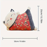 1pc Dual-use Japanese Lucky Cat Pillow, Sofa Back Cushion, Office Seat Belt Waist Cushion, Car Lumbar Pillow