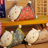 1pc Dual-use Japanese Lucky Cat Pillow, Sofa Back Cushion, Office Seat Belt Waist Cushion, Car Lumbar Pillow