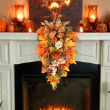 20-Inch Vibrant Fall Door Wreath - Artificial Pumpkin, Maple Leaves, and Twigs for Autumn Thanksgiving Harvest Festival Decorations - Indoor and Outdoor Use, Anniversary, Holiday, Party Decor Supplies, and Gift Idea