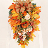 20-Inch Vibrant Fall Door Wreath - Artificial Pumpkin, Maple Leaves, and Twigs for Autumn Thanksgiving Harvest Festival Decorations - Indoor and Outdoor Use, Anniversary, Holiday, Party Decor Supplies, and Gift Idea