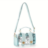 Transparent Jelly Crossbody Bag, Graffiti Pattern Shoulder Bag