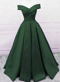 Solvbao Beautiful Dark Green Satin Long Party Dress, Sweetheart Lace-up Prom Dress