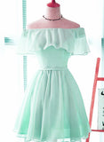 Solvbao Beautiful Chiffon Mint Green Bridesmaid Dress, Short Party Dress