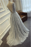 solvbao Grey Prom Dress , Tulle and Lace Evening Gowns, Formal Gowns