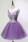 Solvbao Beautiful Light Purple Tulle Short Party Dresses , Formal Dresses