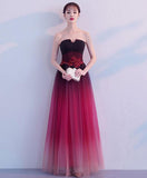 Solvbao Charming Tulle Gradient Long Party Dress, Elegant Formal Dress with Lace Applique