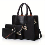 solvbao  Women's Classic Tote Bag Sets, All-Match Bags, Elegant Bag For Work, Solid Color Bags