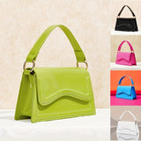 solvbao  Solid Color Handbag, Trendy PU Leather Crossbody Bag, Women's Top Handle Flap Purse