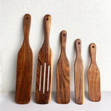 1pc/5pcs Premium Acacia Wood Spatulas, Wooden Spurtles for Baking, Kitchen Gadgets and Accessories