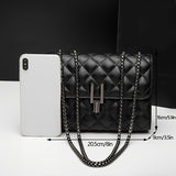 Trendy Square Shoulder Bag, Quilted Detail Chain Bag, All-Match Crossbody Bag, Flap Purse