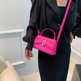 solvbao  Trendy Solid Color Crossbody Bag, All-Match Handbag, Small Flap Crossbody Square Bag