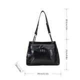 Trendy Retro Shoulder Bag, Turn-Lock Chain Bag, All-Match Minimalist Bag For Women