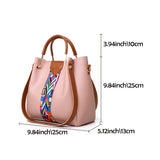 Women's Shoulder Bag Set, Strip Decor Hand Bucket Bag & Crossbody Bag & Clutch Bag & Card Holder