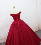 solvbao Gorgeous Tulle Crystal Sweetheart Off Shoulder Sweet 16 Gowns, Formal Gowns