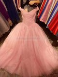 solvbao Gorgeous Tulle Crystal Sweetheart Off Shoulder Sweet 16 Gowns, Formal Gowns