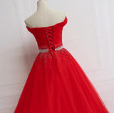 solvbao Beautiful Red Party Dress, Red Tulle Prom Dress , Lovely Formal Gowns